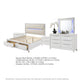 Queen Bedroom Set, Pearl White Silver, 5pc w 2 Nightstands, Dresser
