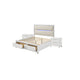 Queen Bedroom Set, Pearl White Silver, 3pc w 2 Nightstands