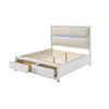 Queen Bedroom Set, Pearl White Silver, 3pc w 2 Nightstands