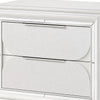 Queen Bedroom Set, Pearl White Silver, 3pc w 2 Nightstands