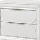 Queen Bedroom Set, Pearl White Silver, 3pc w 2 Nightstands