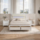Queen Bedroom Set, Pearl White Silver, 3pc w 2 Nightstands