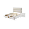 Queen Bedroom Set, Pearl White Silver, 2pc w Nightstand