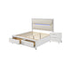 Queen Bedroom Set, Pearl White Silver, 2pc w Nightstand