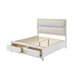 Queen Bedroom Set, Pearl White Silver, 2pc w Nightstand