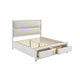 Queen Bedroom Set, Pearl White Silver, 2pc w Nightstand