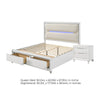 Queen Bedroom Set, Pearl White Silver, 2pc w Nightstand