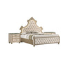 King Bedroom Set, Upholstered Design, Beige Brown, 3pc w 2 Nightstands