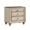 King Bedroom Set, Upholstered Design, Beige Brown, 3pc w 2 Nightstands
