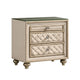 King Bedroom Set, Upholstered Design, Beige Brown, 3pc w 2 Nightstands
