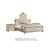 King Bedroom Set, Upholstered Design, Beige Brown, 3pc w 2 Nightstands