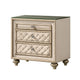 King Bedroom Set, Upholstered Design, Beige Brown, 2pc w Nightstand
