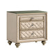 King Bedroom Set, Upholstered Design, Beige Brown, 2pc w Nightstand