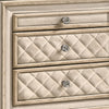 King Bedroom Set, Upholstered Design, Beige Brown, 2pc w Nightstand