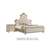 King Bedroom Set, Upholstered Design, Beige Brown, 2pc w Nightstand