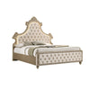 Queen Bedroom Set, Upholstered Design, Beige Brown, 3pc w 2 Nightstands