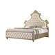 Queen Bedroom Set, Upholstered Design, Beige Brown, 3pc w 2 Nightstands