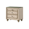 Queen Bedroom Set, Upholstered Design, Beige Brown, 3pc w 2 Nightstands