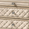 Queen Bedroom Set, Upholstered Design, Beige Brown, 3pc w 2 Nightstands