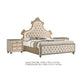 Queen Bedroom Set, Upholstered Design, Beige Brown, 3pc w 2 Nightstands