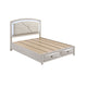 Queen Bedroom Set, Antique White Zinc, 5pc w 2 Nightstands, Dresser