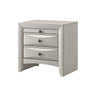 Queen Bedroom Set, Antique White Zinc, 5pc w 2 Nightstands, Dresser