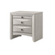 Queen Bedroom Set, Antique White Zinc, 5pc w 2 Nightstands, Dresser