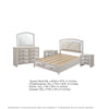 Queen Bedroom Set, Antique White Zinc, 5pc w 2 Nightstands, Dresser