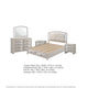 Queen Bedroom Set, Antique White Zinc, 5pc w 2 Nightstands, Dresser