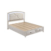 Queen Bedroom Set, Antique White Zinc, 4pc w 2 Nightstands, Dresser