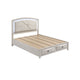Queen Bedroom Set, Antique White Zinc, 4pc w 2 Nightstands, Dresser