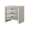 Queen Bedroom Set, Antique White Zinc, 4pc w 2 Nightstands, Dresser
