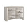 Queen Bedroom Set, Antique White Zinc, 4pc w 2 Nightstands, Dresser