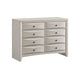 Queen Bedroom Set, Antique White Zinc, 4pc w 2 Nightstands, Dresser