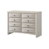 Queen Bedroom Set, Antique White Zinc, 4pc w 2 Nightstands, Dresser