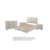 Queen Bedroom Set, Antique White Zinc, 4pc w 2 Nightstands, Dresser