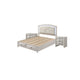 Queen Bedroom Set, Storage, Antique White Zinc, 3pc w 2 Nightstands