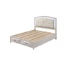 Queen Bedroom Set, Storage, Antique White Zinc, 3pc w 2 Nightstands