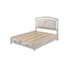 Queen Bedroom Set, Storage, Antique White Zinc, 3pc w 2 Nightstands