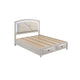 Queen Bedroom Set, Storage, Antique White Zinc, 3pc w 2 Nightstands