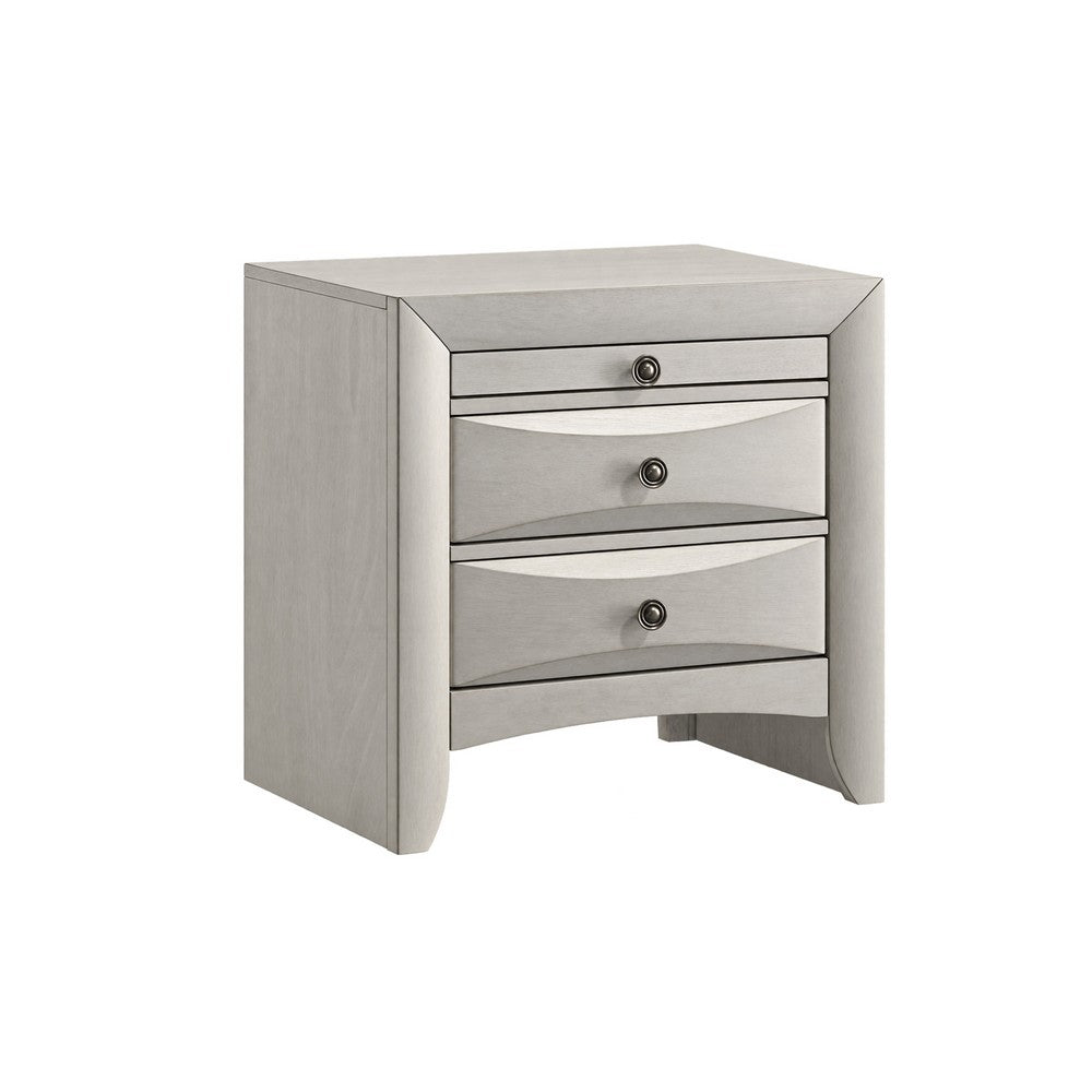 Queen Bedroom Set, Storage, Antique White Zinc, 2pc w Nightstand