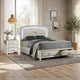 Queen Bedroom Set, Storage, Antique White Zinc, 2pc w Nightstand