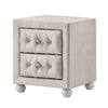 Full Bedroom Set, Upholstered Storage Design, Beige, 4pc w NS, Dresser