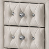 Full Bedroom Set, Upholstered Storage Design, Beige, 4pc w NS, Dresser