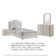 Full Bedroom Set, Upholstered Storage Design, Beige, 4pc w NS, Dresser