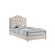 Full Bedroom Set, Upholstered Storage Design, Beige, 3pc w NS, Dresser