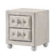 Full Bedroom Set, Upholstered Storage Design, Beige, 3pc w NS, Dresser