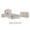 Full Bedroom Set, Upholstered Storage Design, Beige, 3pc w NS, Dresser