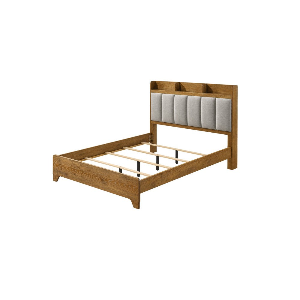 King Bedroom Set, Light Aspen Brown, 5pc w 2 NS, Dresser and Chest