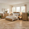 King Bedroom Set, Light Aspen Brown, 5pc w 2 NS, Dresser and Chest